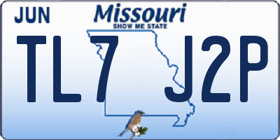 MO license plate TL7J2P