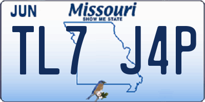 MO license plate TL7J4P