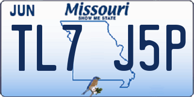 MO license plate TL7J5P