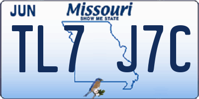 MO license plate TL7J7C