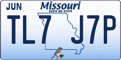MO license plate TL7J7P