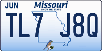 MO license plate TL7J8Q