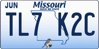 MO license plate TL7K2C