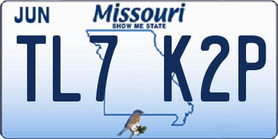 MO license plate TL7K2P