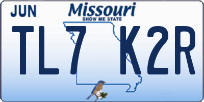 MO license plate TL7K2R