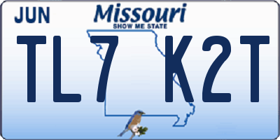 MO license plate TL7K2T