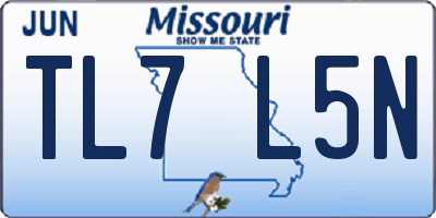 MO license plate TL7L5N