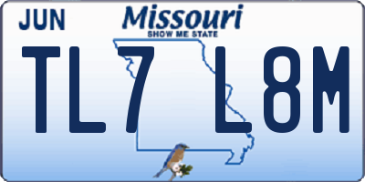 MO license plate TL7L8M