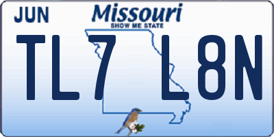 MO license plate TL7L8N