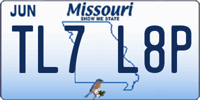 MO license plate TL7L8P