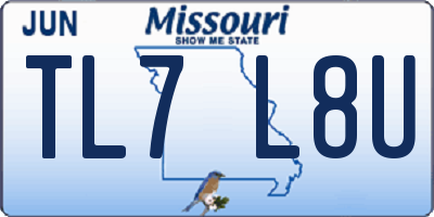 MO license plate TL7L8U