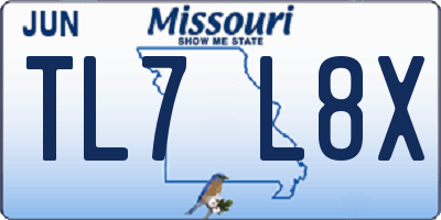MO license plate TL7L8X