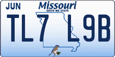 MO license plate TL7L9B