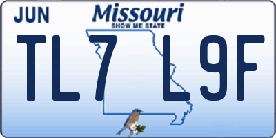 MO license plate TL7L9F