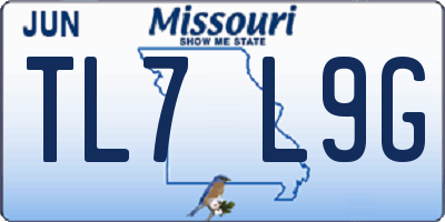 MO license plate TL7L9G