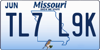 MO license plate TL7L9K