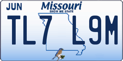 MO license plate TL7L9M