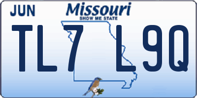 MO license plate TL7L9Q