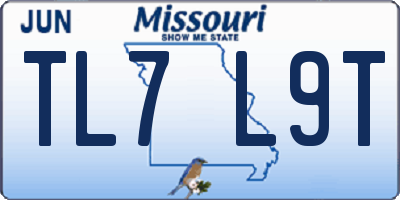 MO license plate TL7L9T