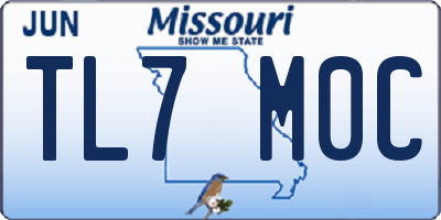 MO license plate TL7M0C