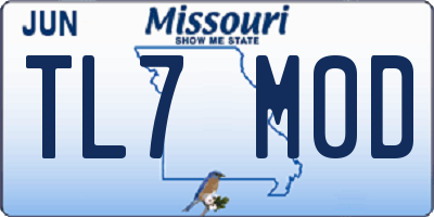 MO license plate TL7M0D