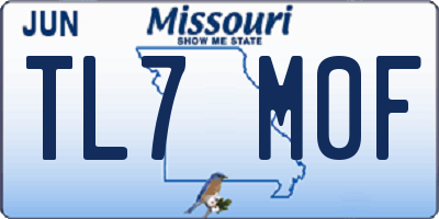 MO license plate TL7M0F