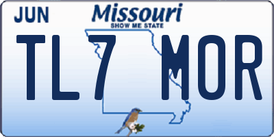 MO license plate TL7M0R