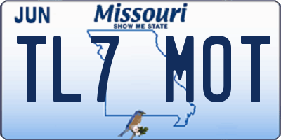 MO license plate TL7M0T