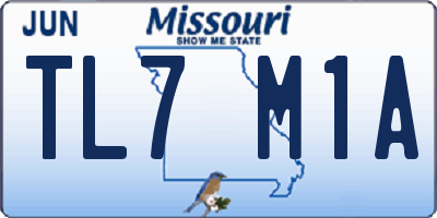 MO license plate TL7M1A