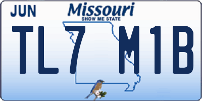 MO license plate TL7M1B