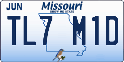 MO license plate TL7M1D