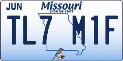 MO license plate TL7M1F