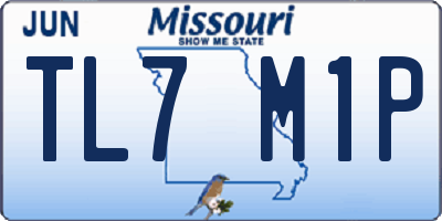 MO license plate TL7M1P
