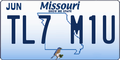 MO license plate TL7M1U