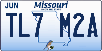 MO license plate TL7M2A