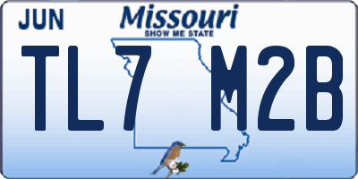 MO license plate TL7M2B