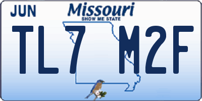 MO license plate TL7M2F