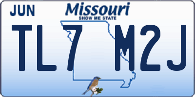 MO license plate TL7M2J