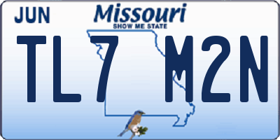 MO license plate TL7M2N