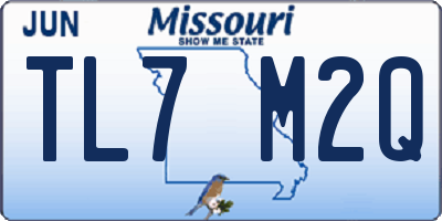 MO license plate TL7M2Q