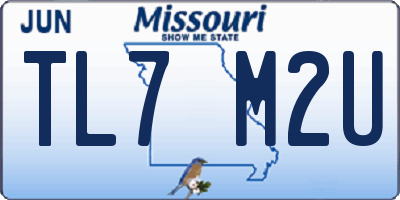 MO license plate TL7M2U