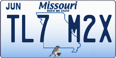 MO license plate TL7M2X