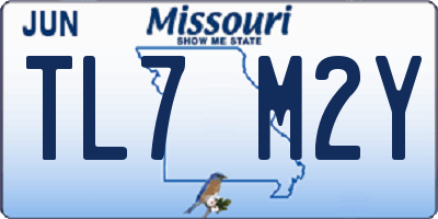 MO license plate TL7M2Y