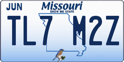 MO license plate TL7M2Z