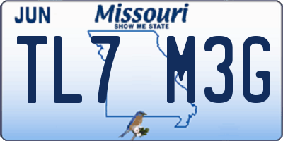 MO license plate TL7M3G