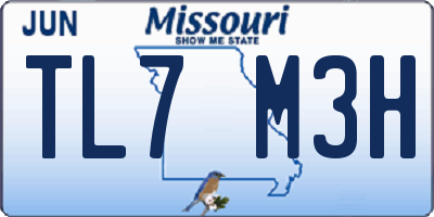 MO license plate TL7M3H