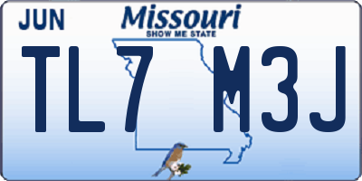 MO license plate TL7M3J