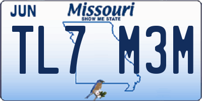 MO license plate TL7M3M