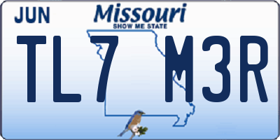 MO license plate TL7M3R