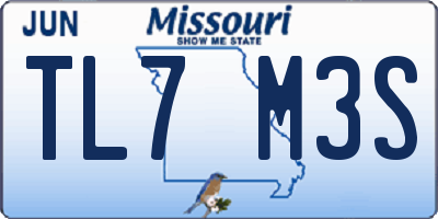 MO license plate TL7M3S